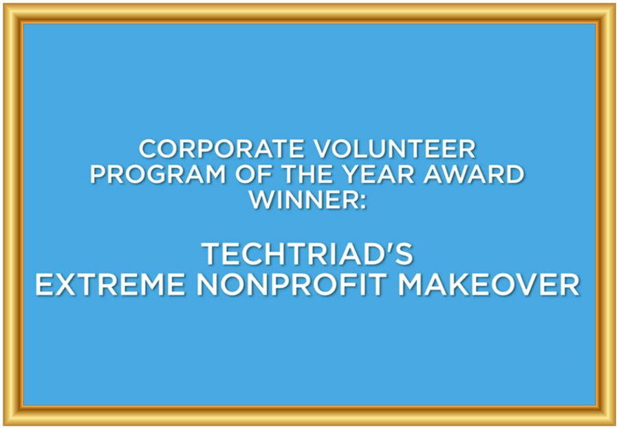 Extreme Nonprofit Makeover Corporate Volunteer Program of the Year Winner 2020